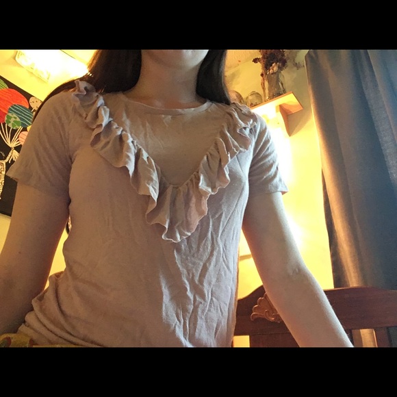 Light Pink Express Ruffle Tee - Picture 3 of 5